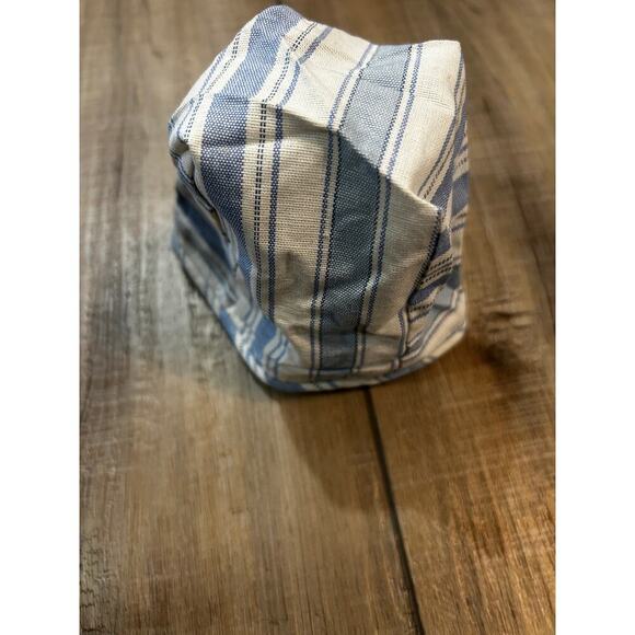 Longaberger CHIVES Basket Liner VINTAGE TICKING BLUE WHITE STRIPE Fabric - Picture 3 of 3